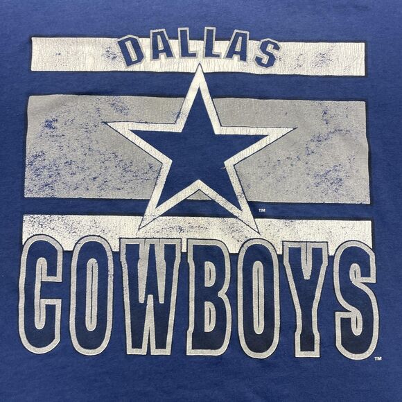 Dallas Cowboys Shirt Mens Blue NFL Football Number 8 V Neck Stripes T-Shirt - Picture 2 of 11